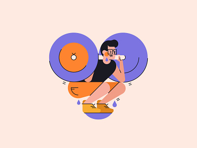 ❤️ squats? bright colors character design exercise fitness flat design flat illustration gym heart heart icon heart logo illustrator squat valentines valentines day