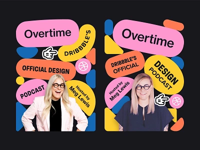 Overtime Concepts (Portrait) ad design advertisment bounce color palette dribbble flat design overtime playful podcast promo shapes ui ui design vector shapes web design