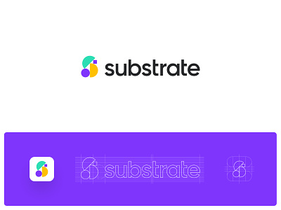 Substrate logo concept app design app icon brand design brand identity color palette design agency education freelancer geometic icon icon grid logo construction logo design logo grid science simple logo simple shapes