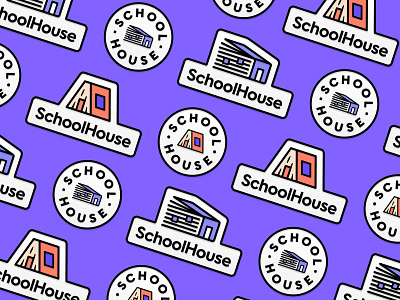 SchoolHouse Badge badge badge logo badges book brand design branding freelancer home house learning logo logo design pin pin logo school