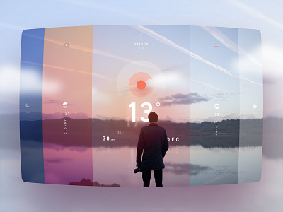 We're There 1/3 app design augmented reality clean design google glass interface design travel app ui ux virtual reality weather app weather forecast web design