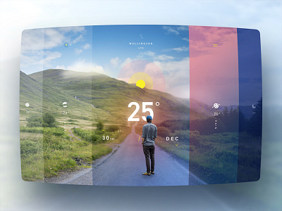 We're There 3/3 app design augmented reality clean design google glass interface design travel app ui ux virtual reality weather app weather forecast web design