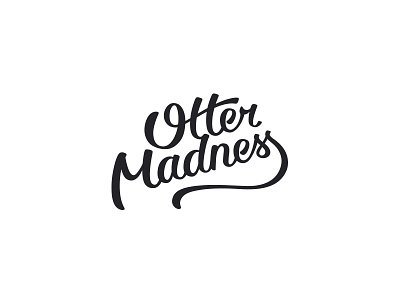 Otter Madness black and white brand branding caligraphy customtype lettering logo logotype simple design simplelogo typogaphy