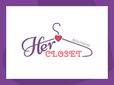 Her Closet boutique brand closet concept design fashion hanger logo love pink trends violet