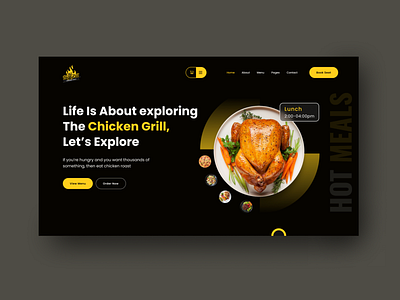 Restaurant Landing Page (Hero Section) creative landing page dark landing fast food website food landing page food website header hero section reataurant header rest restraunt header restraunt landing page