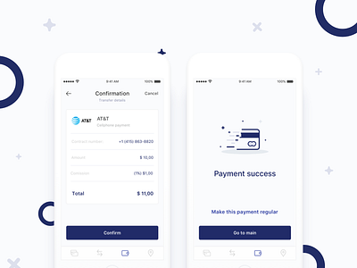 Mobile Banking iOS - Payment app bank card finance fintech ios mobile payments ui ux wallet