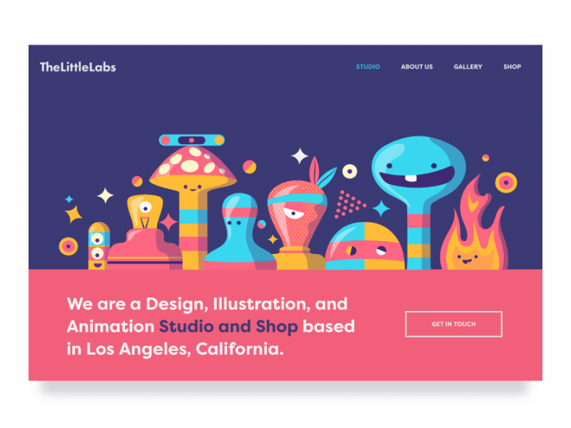 New Site! ✨ angeles bubbles california characters design gif illustration lathe los new thelittlelabs website