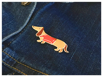 The Little Dachshund Pin dachshund dog doxie enamel gold pin pokita thelittlelabs