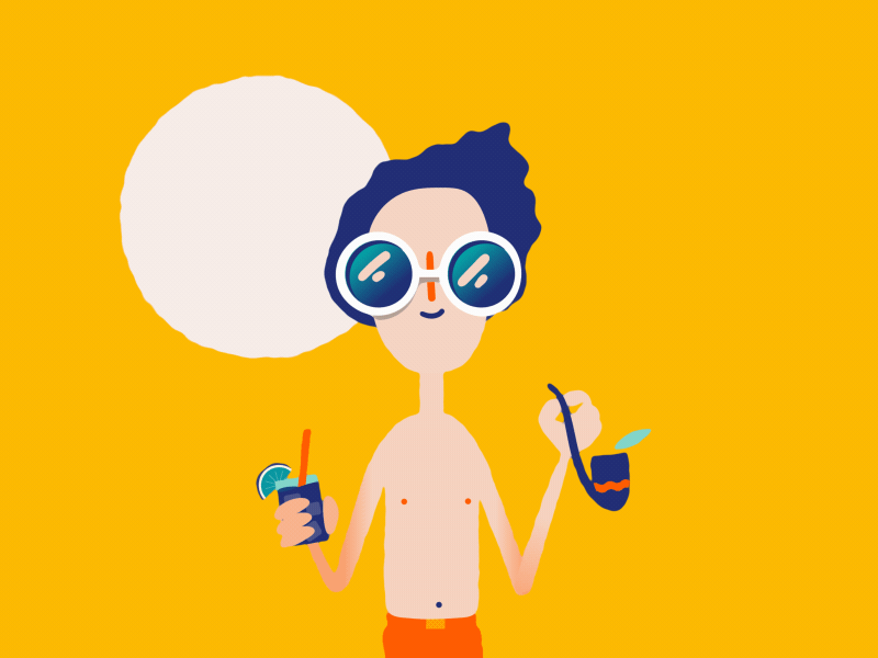 Summer Vibes animation chilling glasses illustration los angeles mezcal peace summer sun thelittlelabs vibes