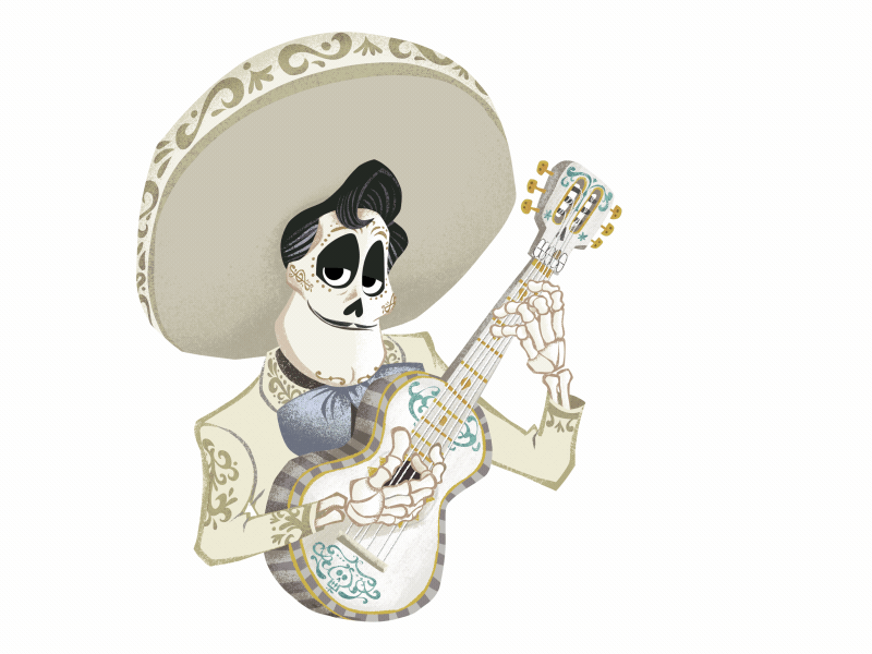 Coco iOS Stickers animation coco disney gif guitar music pixar playing