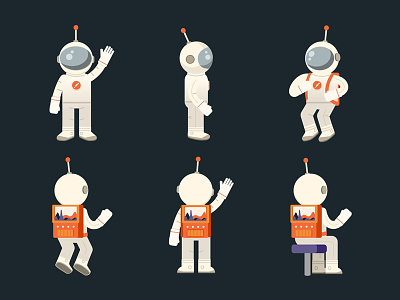 Astronaut Turnaround astronaut character design character model sheet illustration motion design space turnaround