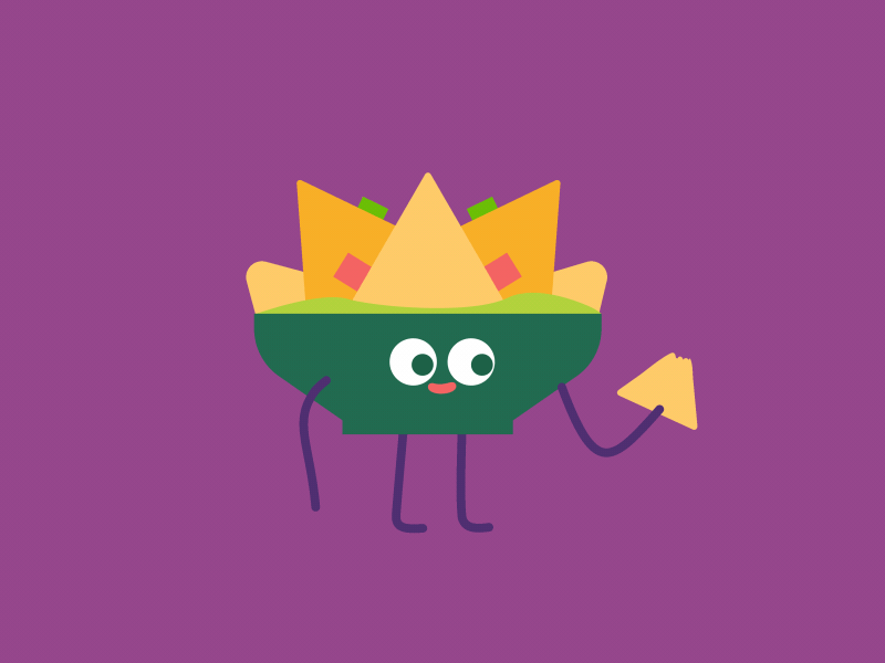 Guac + Chips 2d 2d animation animation avocado character character animation chips gif guacamole illustration thelittlelabs