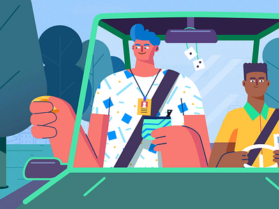 Carpoolin' 2d animation car carpool carpooling character character animation design driving driving animation gif google illustration motion animation motion graphics thelittlelabs waze