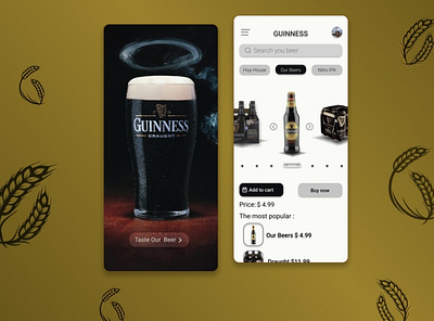 Guinness Beer Subscription App graphic design ui