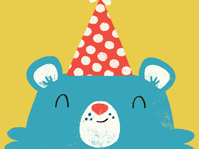 Birthday Bear bear character design illustration retro
