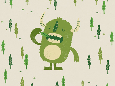 the tree muncher graphic illustration monster texture