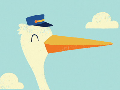 Mister Stork birds cute illustration