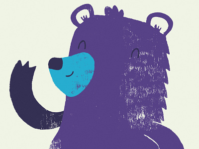 Happy New Bear animals bear illustration retro