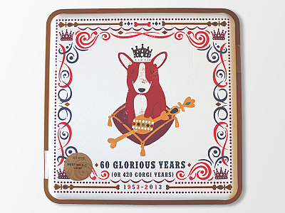 Corgi Biscuit Tin commission corgi coronation dog illustration marks and spencer queen royal