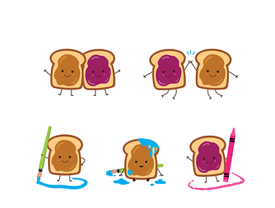 PB&J PreK-Toast Buddies Variations branding graphic design illustration