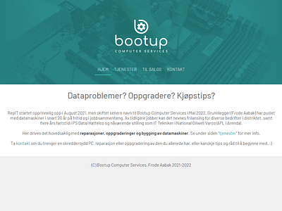 Bootup Computer Services Website bootup branding build computer custom design it logo services technician upgrade website