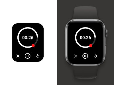 DailyUI 014 - Countdown Timer app design apple watch apple watch app countdown countdowntimer counter dailyui flat minimal ui ui design ux watch ui