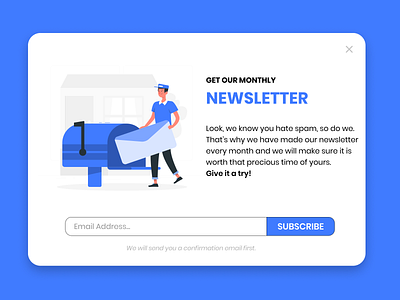 DailyUI 016 - Pop-up/Overlay dailyui design flat message minimal newsletter newsletter design overlays popup popup design ui ui design uiux