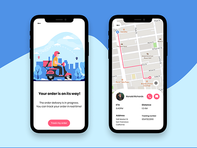 DailyUI 020 - Location Tracker app app design app ui dailyui delivery app food app location location tracker map mobile order food ui ui design ux