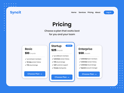 DailyUI 30 - Pricing dailyui design flat pricing pricing page pricing plans ui ui design ux web web design website website concept