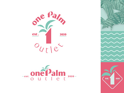 One Palm Outlet branding design doubletap dribbble ecommerce icon illustrator logo site vector