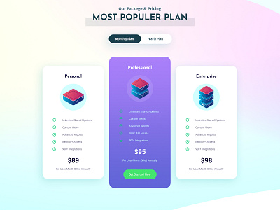 Hosting Pricing Table Concept 2021 2021 trend clean design hosting isometric ui ux web deisgn