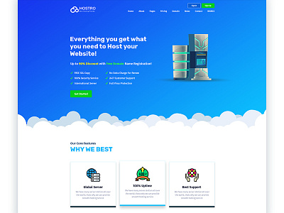 Hostring Hero Area Design For Hosting Company