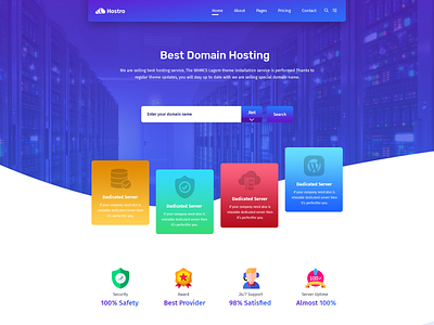 Hostring -WHMCS  Hosting and Domain Company Website Concept