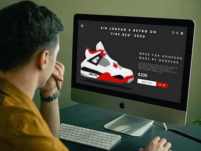 Nike Air Jordan 4 Retro OG 'Fire Red' 2020 Website Landing Page adobe xd branding design ecommerce fashion website design figma nike air jordan photoshop shoes landing page ui design ux ux design ux designer website design