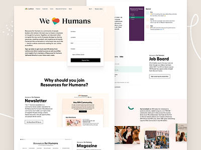 We Love Humans ❤️ community editorial homepage hub illustration landing page layout ui web website