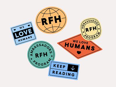 Resources for Humans stickers 👑 branding illustration sticker stickers vintage