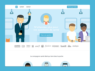 Boddy Homepage character colors flat health illustration web website