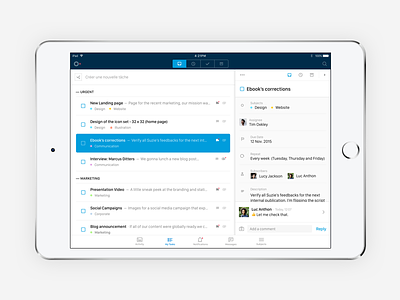 Azendoo — Tasks for iPad interface ios ipad list mobile task ui ux