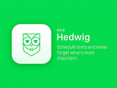 Hedwig for iOS ✨ app hedwig icon ios iphone launch owl reminder schedule text