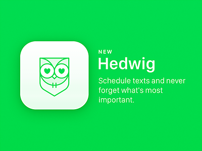 Hedwig for iOS ✨ app hedwig icon ios iphone launch owl reminder schedule text