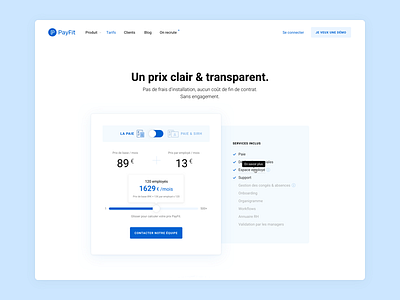 PayFit: Pricing 💵 icons landing page layout pricing toggle website