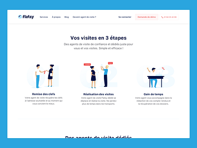 Flatsy : Details 🔍 details homepage illos illustrations landing page layout stepper website