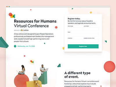 Lattice: Resources for Humans Virtual Conference 🎥 3d coming soon landing page layout photography register teaser web website