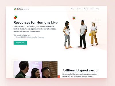 Lattice: Resources for Humans Live 🎤 conference event landing page layout schedule web website