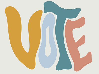 Groovy Vote election groovy lettering pastels politics type vote