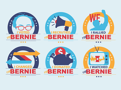 Bernie Badges achievement badges bernie sanders election 2016