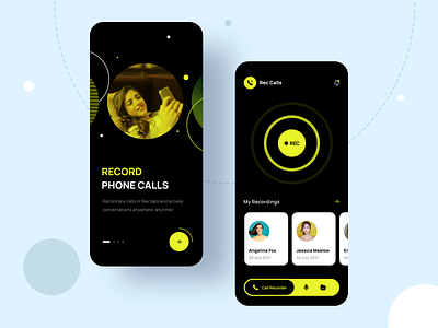 Call Recorder App call recorder mobile app record phone calls ui