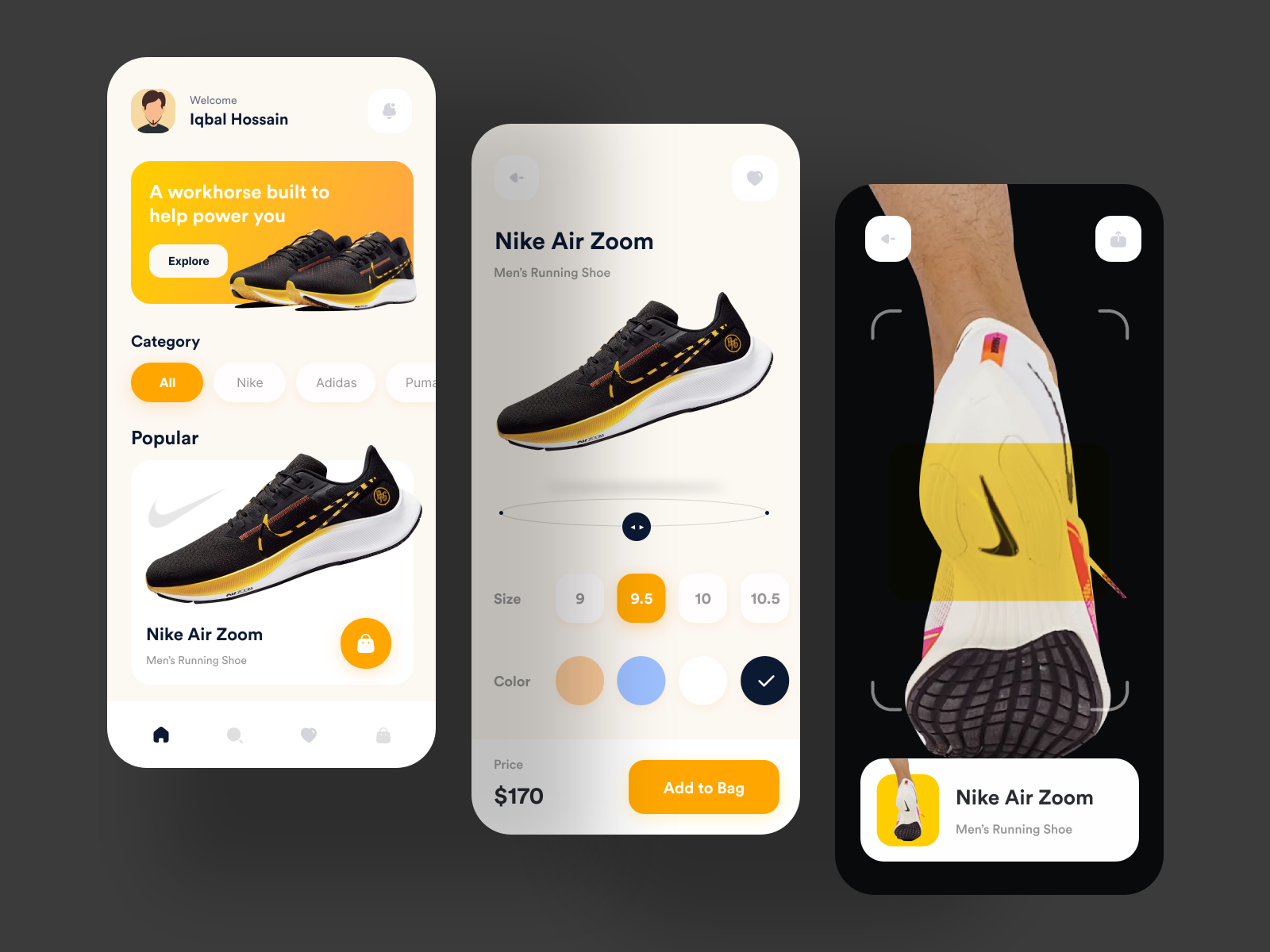 Nike Shoes App Design Concept by Iqbal Hossain on Dribbble