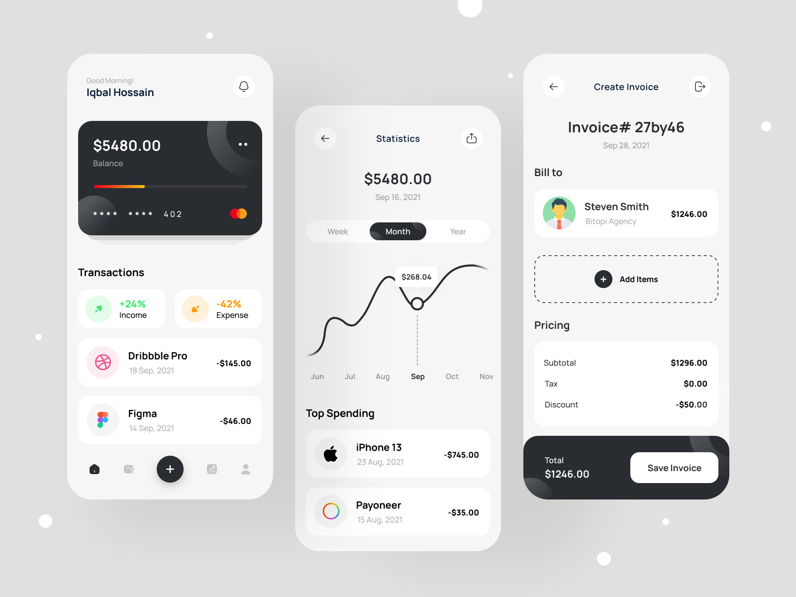 Expense Tracker App by Iqbal Hossain on Dribbble