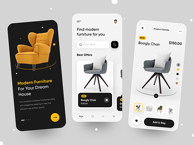 Furniture - App Design armchair dream house ecommerce app furniture app minimal mobile app modern new sofa ui design